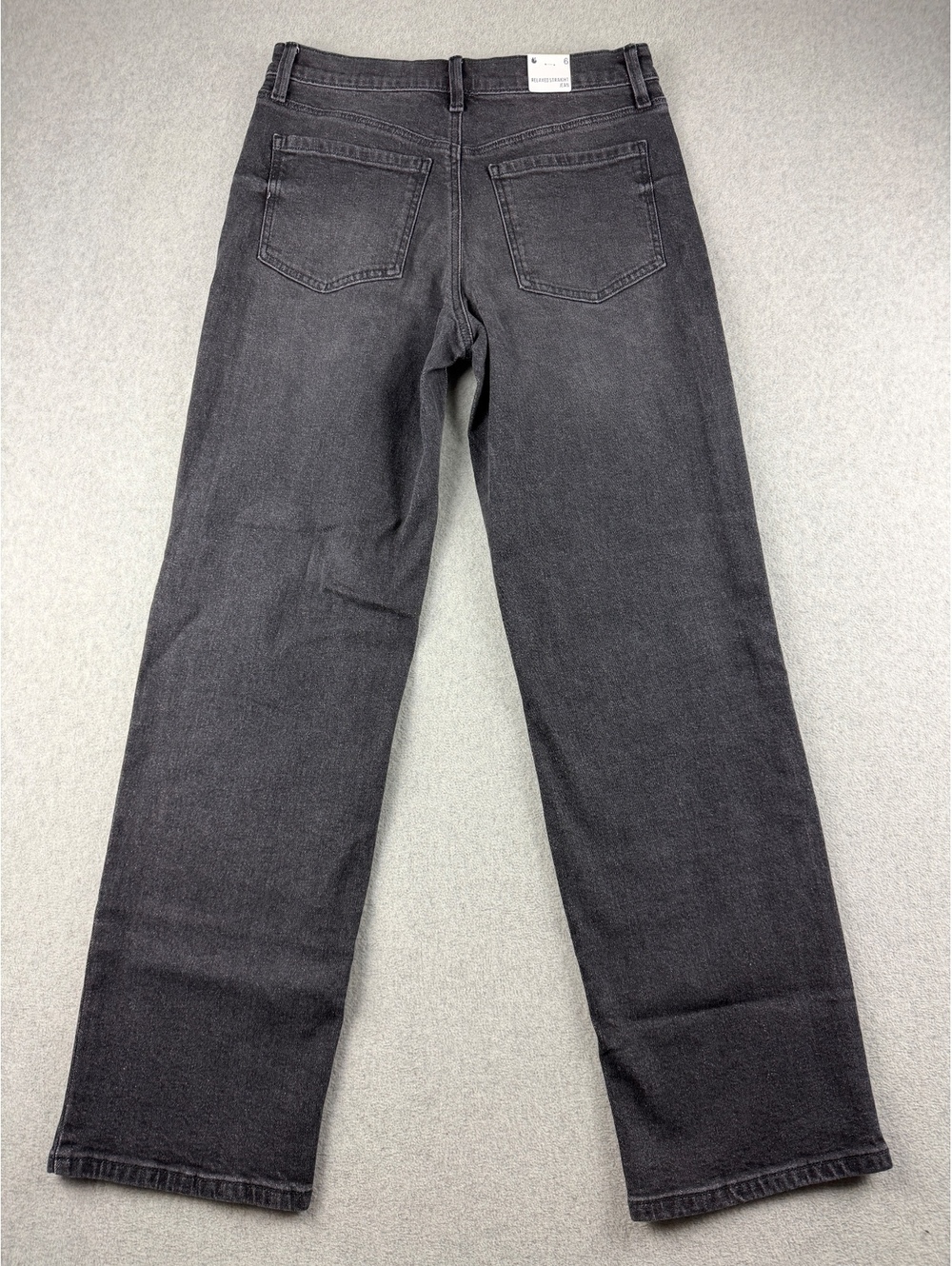 Gloria Vanderbilt High Rise Straight Leg Jeans 6 Black Faded Relaxed NWT